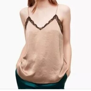 Little Moon Aritzia Sz Small Lace Bronze Camisole Layered  Top Blouse